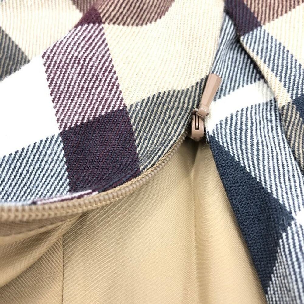 Burberry Blue Label Nova Check Skirt With Strap Beige Size 38 - Picture 6 of 8